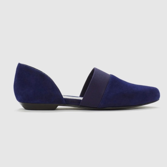 Eileen Fisher Shoes - Eileen Fisher Blue Suede D’Orsay Ballet Flats